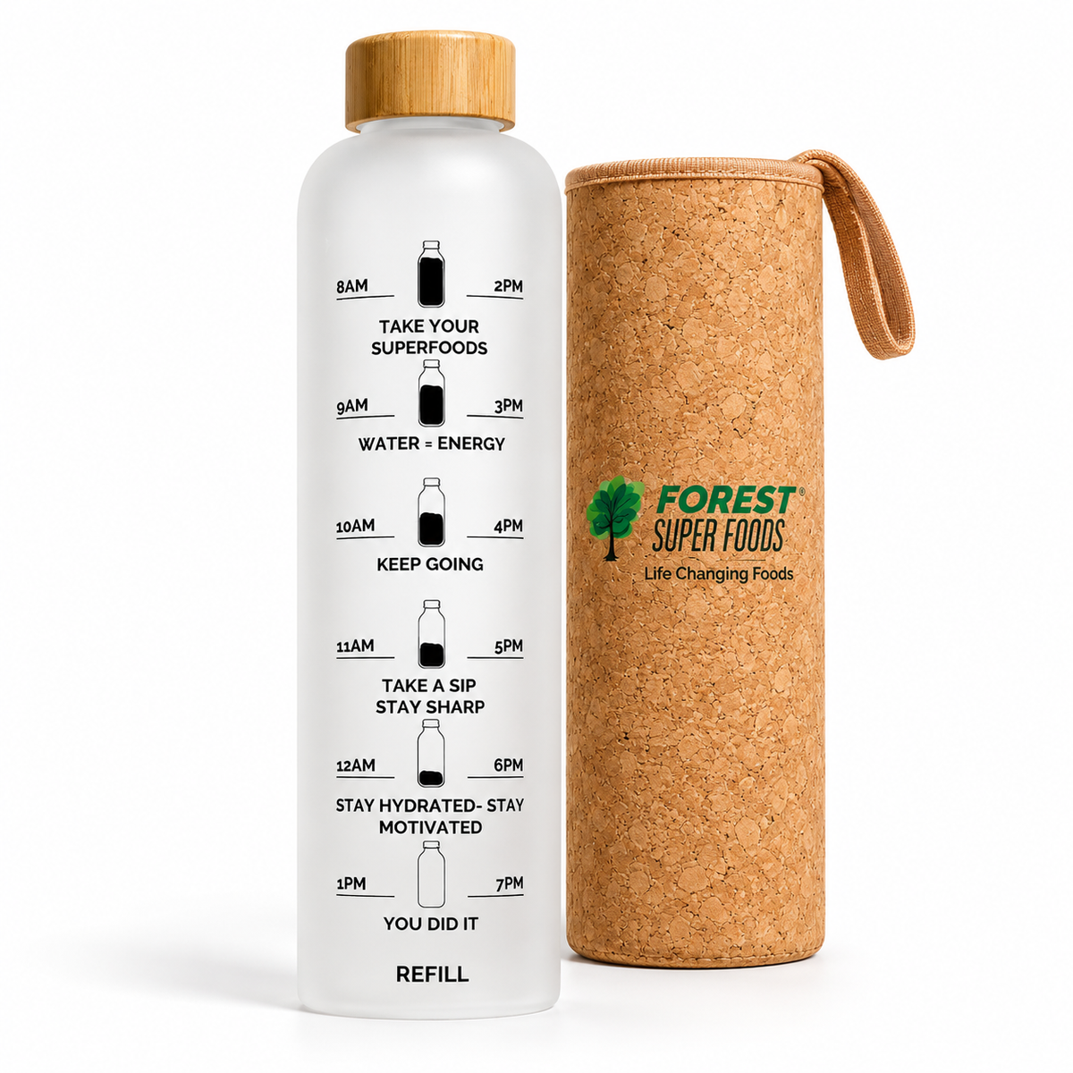 1L Hydration Glass Bottle